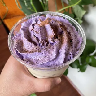 Ube whipped cream cold brew.