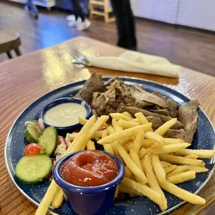 Lamb rice plate - substituting rice with fries
