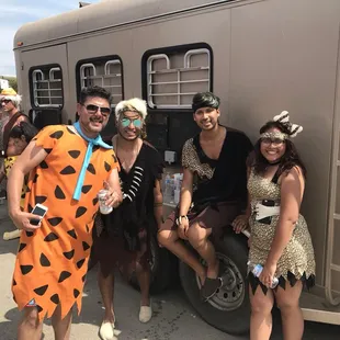 a group of people dressed in costumes