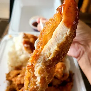 Chicken katsu pieces are meaty and juicy and the dipping sauce has just the right amount of sweet, sour and tang.