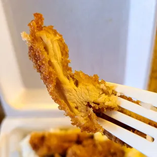 Chicken katsu pieces are meaty and juicy and the dipping sauce has just the right amount of sweet, sour and tang.