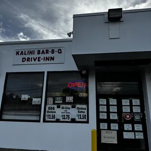 shows the front of the building