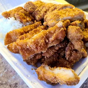 Another view of the heft of this plate of chicken katsu (after I already ate a few pieces)!