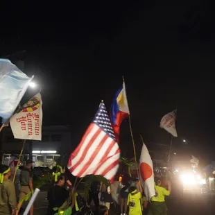 American and Philippines flag represent during the KALIHI Christmas parade *11/29/24