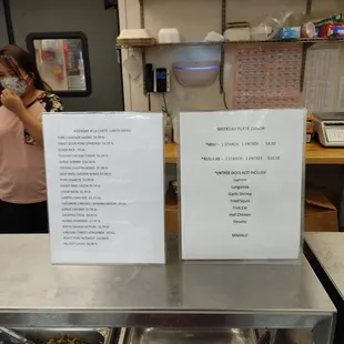 Lunch menu