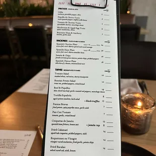 Menu (and also order sheet)