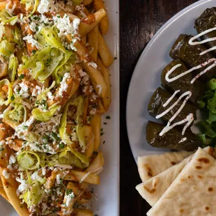 Kilita Fries and Veggie Dolma Plate