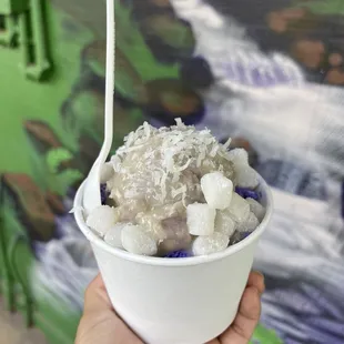 Pa'i'ai Bomb with ube ice cream and mochi topping