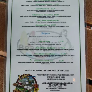 Menu back
