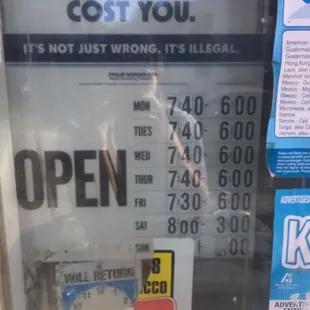 the price of cigarettes
