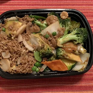 Sautéed Vegetables with veggie fried rice.