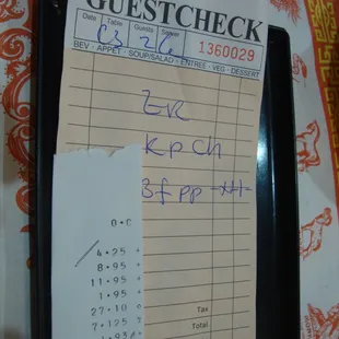 Final tab - kinda steep for an unsatisfactory meal.