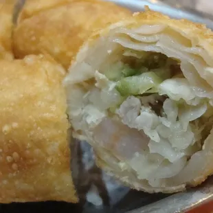 Egg rolls, closeup.