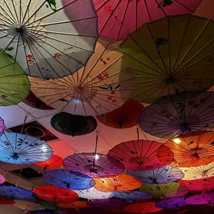 Colorful Umbrellas from the ceiling