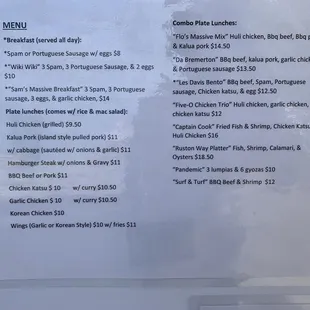 menu