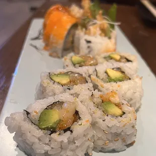 a variety of sushi on a plate