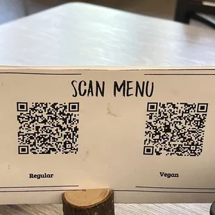 QR code menu