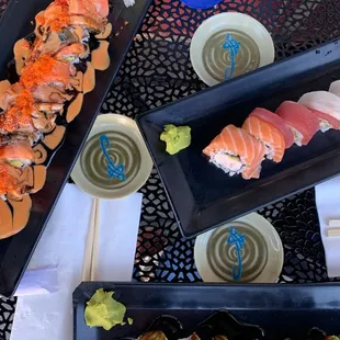 Left: Viagra Roll Right: Rainbow Roll Bottom: Caterpillar Roll