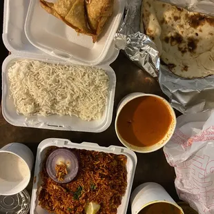 a variety of food items