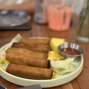 Lumpia- think of egg rolls but different