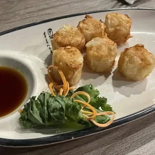 Shumai, fried. Good. Pretty sure not made in house.