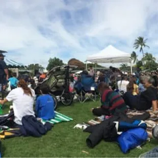 Panoramic view of the entertainment audience area