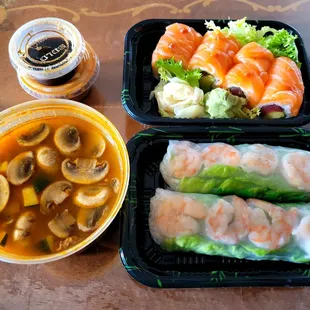 Tom Yum Soup, Halloween Roll, Summer Roll