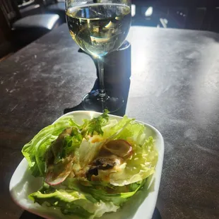 Salad that comes with the lunch special and ( glass of wine not included)