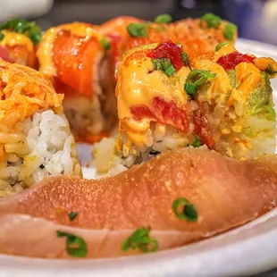a plate of sushi