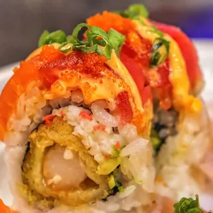 a sushi roll on a plate