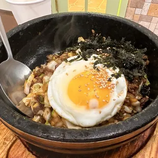 Beef rice on hot stone, loving it !!!