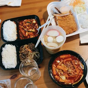 Spicy Squid, Bulgogi, Tonkatsu, Spicy Rice Cake, Fish Cake Soup
