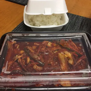 Spicy Squid over Rice