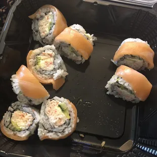 Compared to any sushi places this isnt a philly roll, where is the avocado/cream cheese all I taste is the crab/shrimp stuffing.