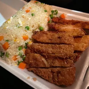 Chicken katsu with fried rice