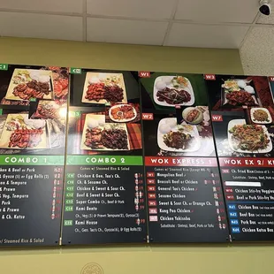 Menu as of march 2024