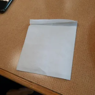 a piece of paper on a table