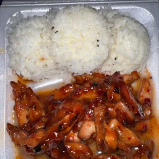 Spicy teriyaki with salad dressing