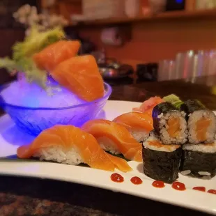 sushi, food, sashimi, sushi and sashimi