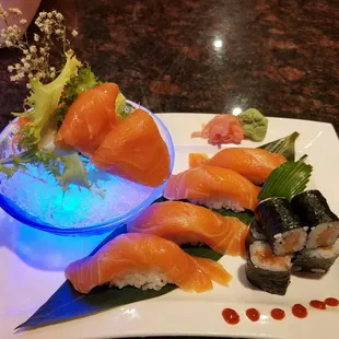 sashimi, sushi, sushi and sashimi, food