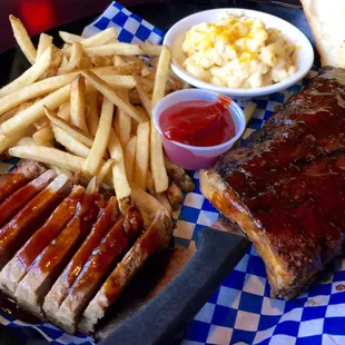 BBQ combo with ribs and brisket