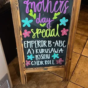 Mother&apos;s Day Special at Kamis all week!