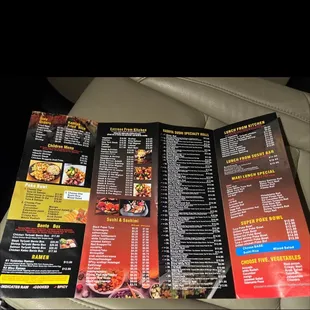 Takeout menu