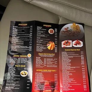 Takeout menu