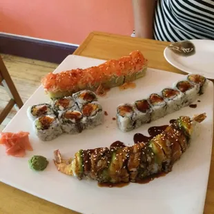 a plate of sushi