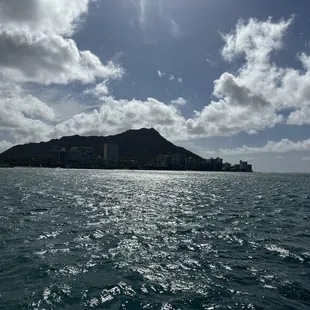 View of Diamond Head from the ocean.