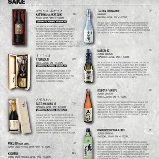 menu, sushi and sashimi