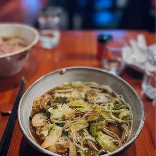 Aomori Scallop Nanban Soba (seasonal)| seaweed butter, grilled cabbage, leeks