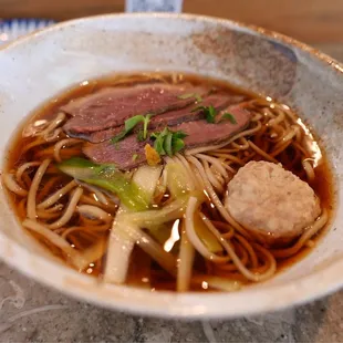 Hot duck soba was very good