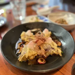 Tempura Eggplant, Lobster Mushroom, Dashi